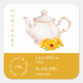 Teapot Calendula Tea Label (Voorkant)