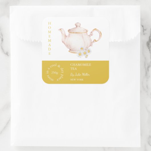Teapot Chamomile Tea Label (Tas)