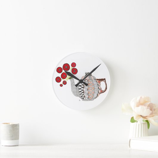 Teapot Clock Ronde Klok (Huis)