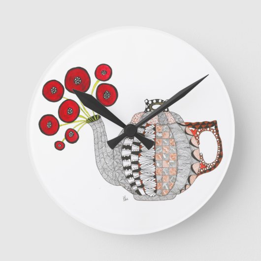 Teapot Clock Ronde Klok (Voorkant)