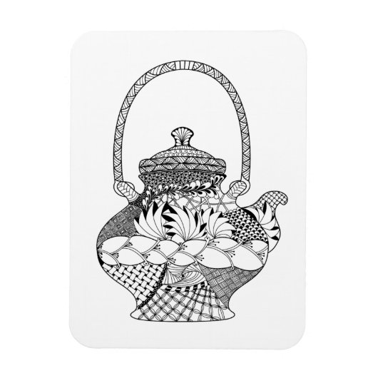 Teapot Doodle Magneet (Verticaal)