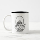 Teapot Doodle Tweekleurige Koffiemok (Links)