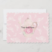 Teapot en Butterflies Invitation Kaart (Achterkant)