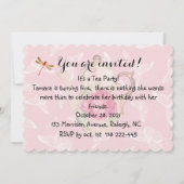Teapot en Butterflies Invitation Kaart (Voorkant)