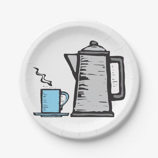 Teapot en Cup Papieren Bordje (Voorkant)