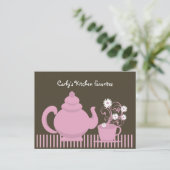 Teapot en Daisies Recept Kaart (Staand voorkant)