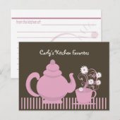 Teapot en Daisies Recept Kaart (Voorkant / Achterkant)