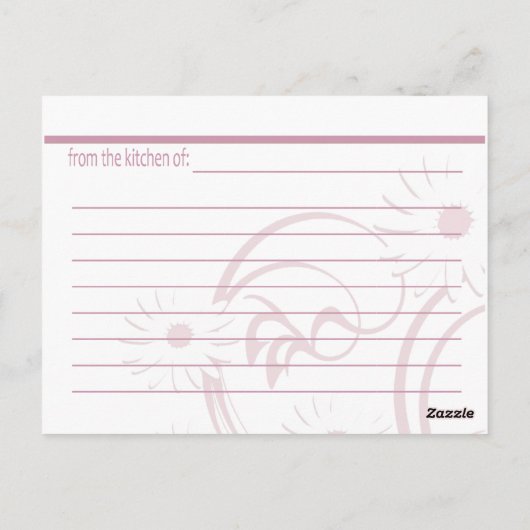 Teapot en Daisies Recept Kaart (Achterkant)