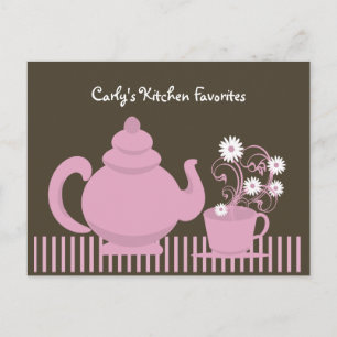 Teapot en Daisies Recept Kaart