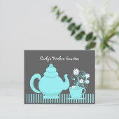 Teapot en Daisies Recept Kaart (Staand voorkant)