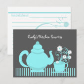 Teapot en Daisies Recept Kaart (Voorkant / Achterkant)