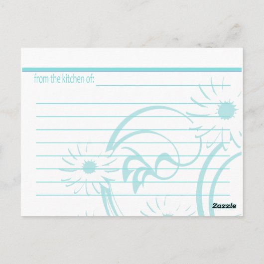 Teapot en Daisies Recept Kaart (Achterkant)