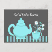 Teapot en Daisies Recept Kaart (Voorkant)