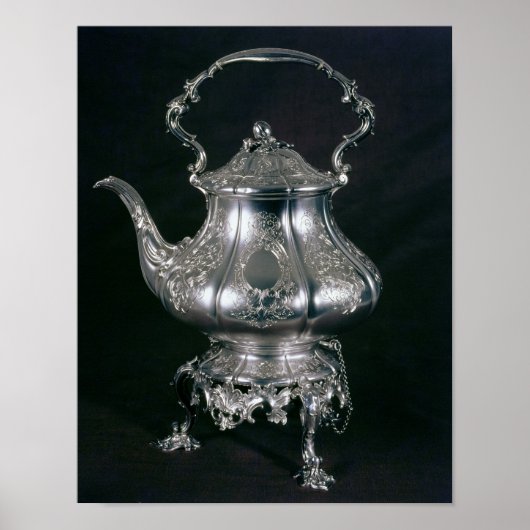 Teapot en ketel met lampvoet en brander poster (Voorkant)