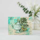  Teapot & Ephemera Collage Briefkaart (Staand voorkant)