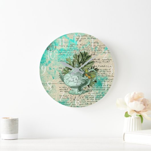 Teapot & Ephemera Collage Grote Klok (Huis)