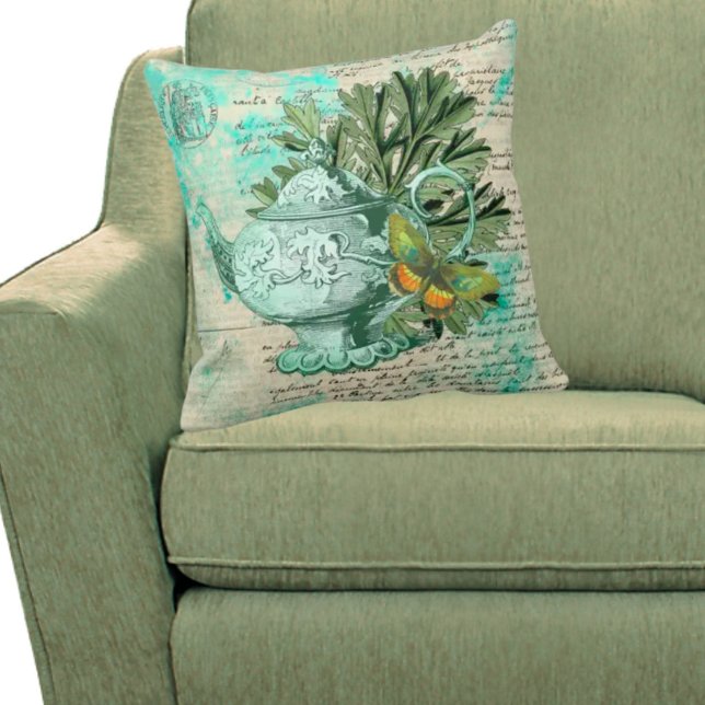  Teapot & Ephemera Collage Kussen (Creator heeft geüpload)