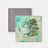Teapot & Ephemera Collage Magneet (Voorkant / Achterkant)