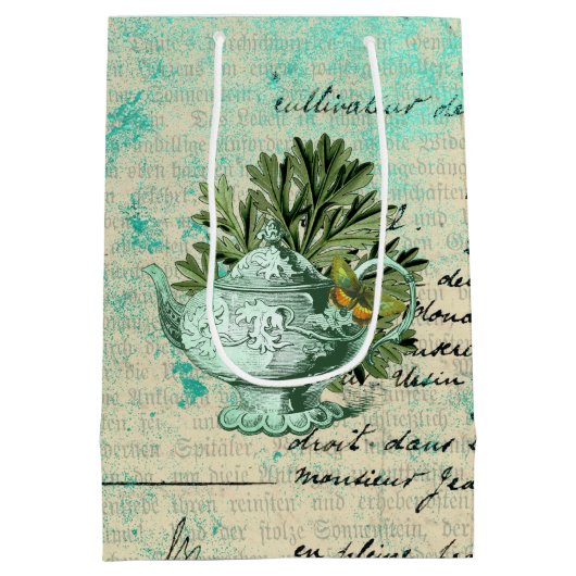  Teapot & Ephemera Collage Medium Cadeauzakje (Achterkant)