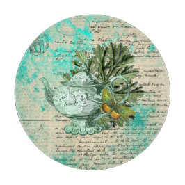  Teapot & Ephemera Collage Snijplank