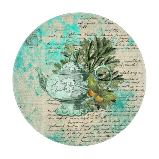  Teapot & Ephemera Collage Snijplank (Voorkant)