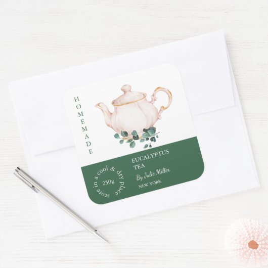 Teapot Eucalyptus Tea Label (Envelop)