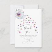 Teapot Floral Bridal Tea Party Dank je wel Kaart (Voorkant)