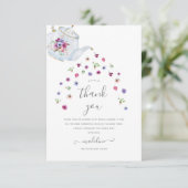 Teapot Floral Bridal Tea Party Dank je wel Kaart (Staand voorkant)