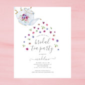 Teapot Floral Vrijgezellenfeest Tea Party Invitati Flyer