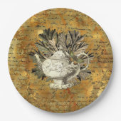  Teapot & Golden Ephemera Papieren Bordje (Voorkant)