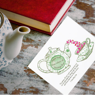 Teapot Grace and Blessings Inspirerend Briefkaart