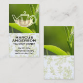 Teapot | Groen blad | Thee-Plant Visitekaartje (Voorkant / Achterkant)