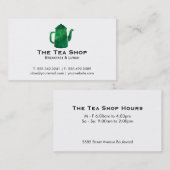 Teapot | Groene textuur Visitekaartje (Voorkant / Achterkant)