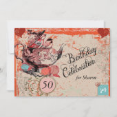  Teapot Grunge Custom Birthday Invite Kaart (Voorkant)