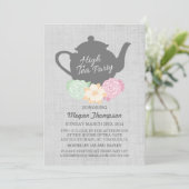 Teapot High Tea Uitnodiging (Staand voorkant)