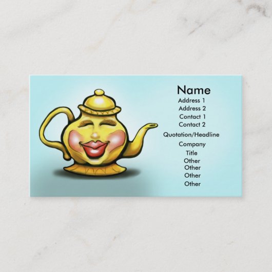 Teapot Kaart Visitekaartje (Voorkant)