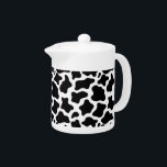 Teapot-Koe-afdruktheepot Theepot<br><div class="desc">Deze theepot is wit met een schattige koe uit het land. Klein formaat getoond. Pas dit object aan of koop zoals het is.</div>