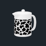 Teapot-Koe-afdruktheepot Theepot<br><div class="desc">Deze theepot is wit met een schattige koe uit het land. Klein formaat getoond. Pas dit object aan of koop zoals het is.</div>