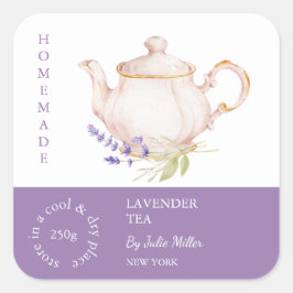 Teapot Lavender Tea Label