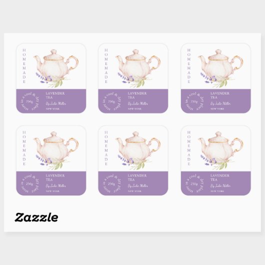 Teapot Lavender Tea Label (Vel)