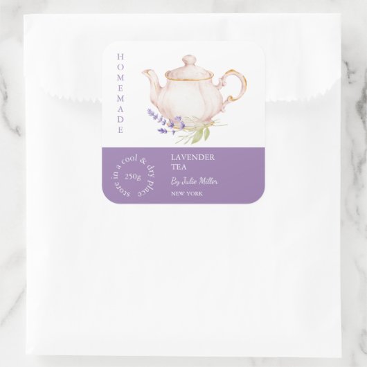 Teapot Lavender Tea Label (Tas)