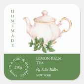 Teapot Lemon Balm Tea Label (Voorkant)