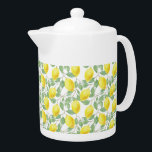Teapot-Lemons Theepot<br><div class="desc">Deze theepot is wit met een mooie citroenafdruk.
Gemiddelde grootte weergegeven.
Pas dit object aan of koop zoals het is.</div>