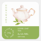 Teapot Loose Leaf Tea Label (Voorkant)