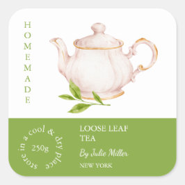 Teapot Loose Leaf Tea Label