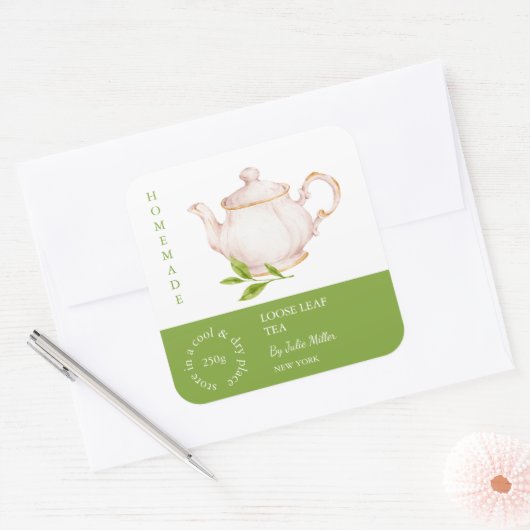 Teapot Loose Leaf Tea Label (Envelop)