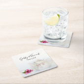 Teapot met roze rozen bruiloft kartonnen onderzetters (Insitu)