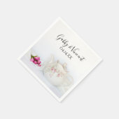 Teapot met roze rozen bruiloft servet (Hoek)