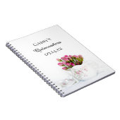 Teapot met roze rozen Quinceañera Guest Book Notitieboek (Rechterzijde)