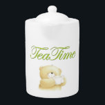 Teapot met Teddy-beer en bloemen. Theepot<br><div class="desc">Witte theepot met Teddy-beer en bloemen. Goede keuze voor cadeau. Als u van om het even welke druk houdt en u het ontwerp naar een ander product wilt overbrengen,  voel vrij om me een bericht in sociale netwerken te verzenden.U kunt ook andere producten van dit collectie nemen.</div>